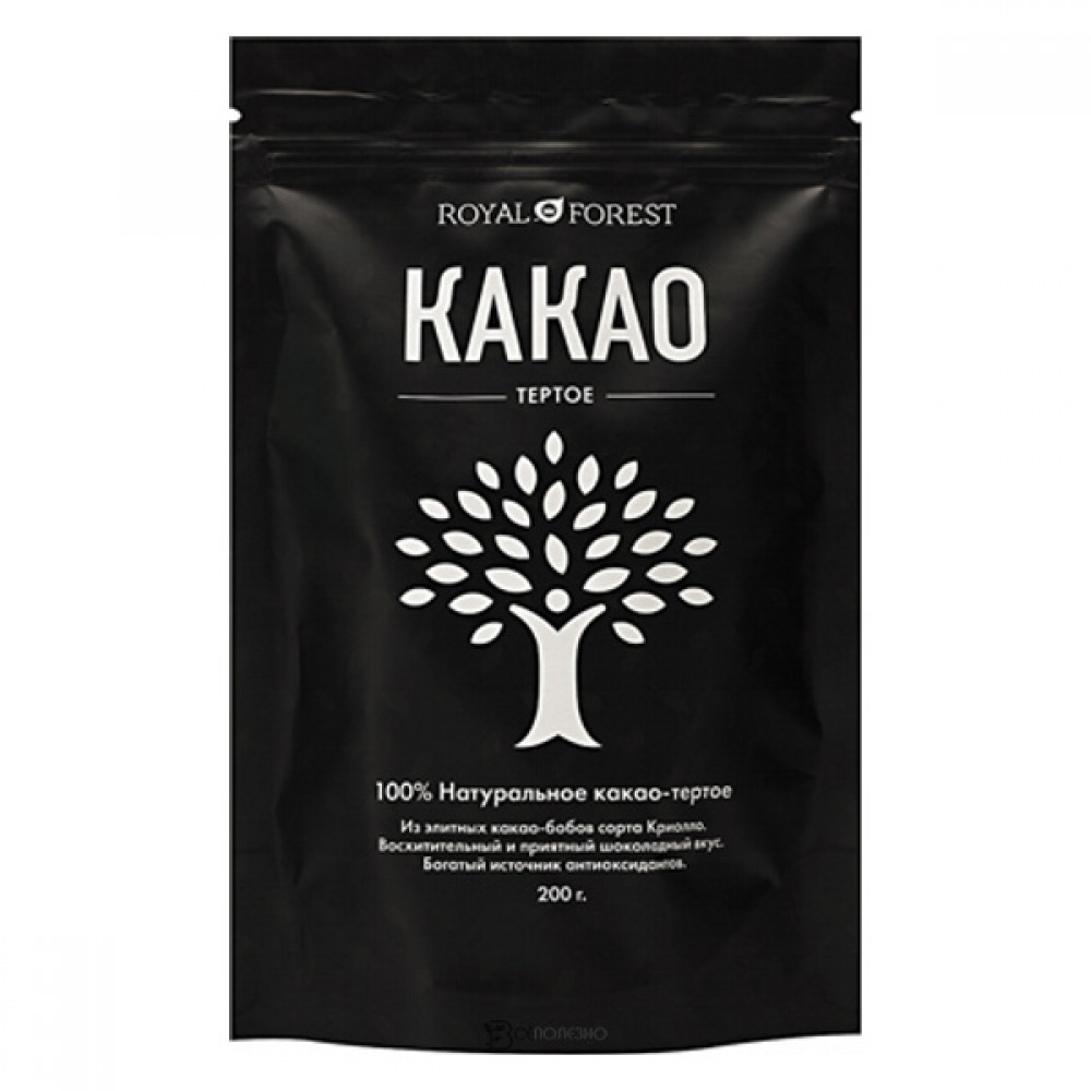 Какао тёртое натуральное Royal Forest 200 г 230129