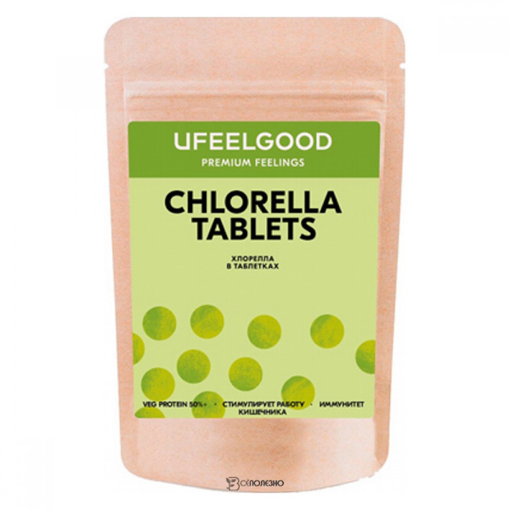 Морская водоросль, хлорелла Chlorella pressed in tab form Ufeelgood 100 г 230204