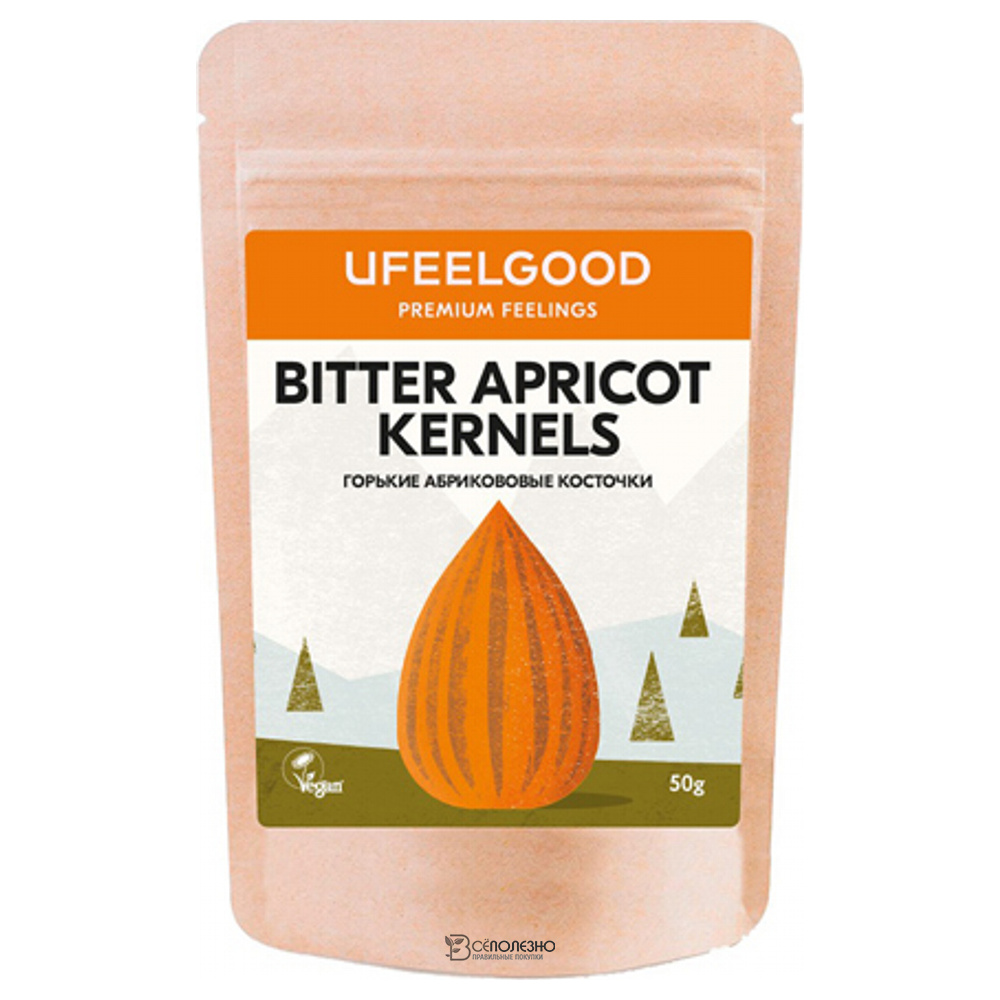 Абрикосовые ядра горькие Bitter apricot kerneils 50 gr organic Ufeelgood 50 г 230252
