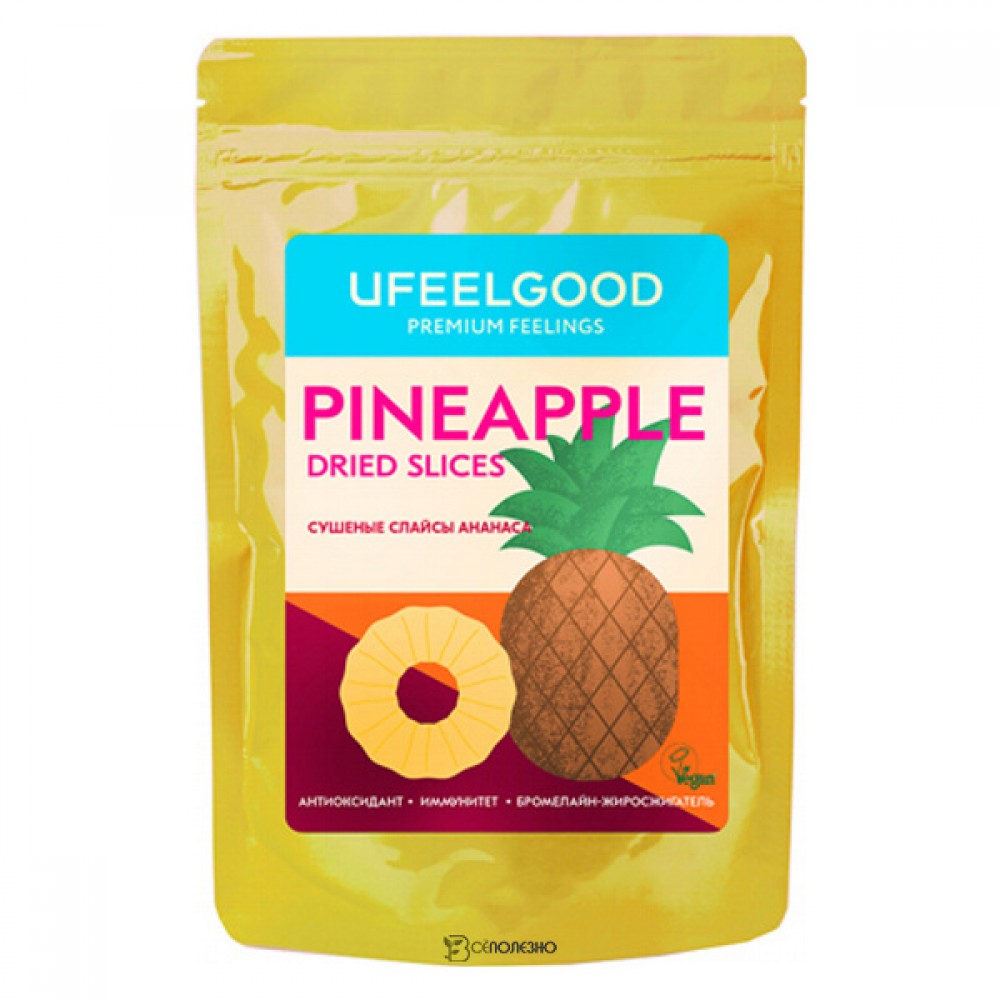 Сушеные слайсы ананаса Ufeelgood 100 г 230290