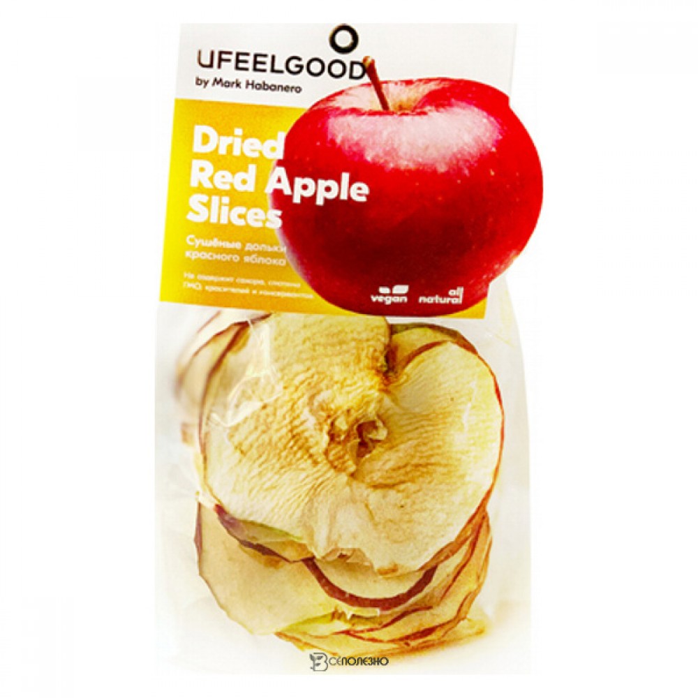 Сушёные дольки красного яблока Ufeelgood 25 г 230291