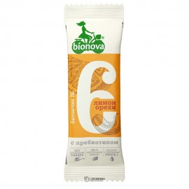 Фруктово-ореховый батончик Bionova №6 Лимон и Орехи с пребиотиком 108237