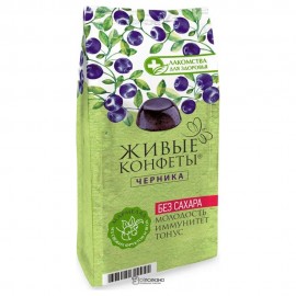 Мармелад желейный на фруктозе Живые конфеты из свежих ягод Черника Лакомства для здоровья 170 г 111185