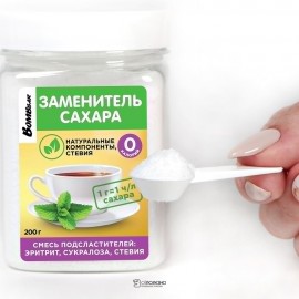 Заменитель сахара Эритрит сукралоза стевия 200 г BOMBBAR 113074