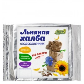 Халва подсолнечно-льняная с семенами коричневого льна на фруктозе 250 г КОМПАС ЗДОРОВЬЯ 1134146