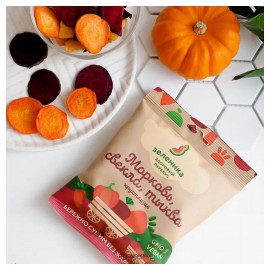 Здоровый фруктовый перекус из моркови  свеклы и тыквы 30 г Зеленика 116556