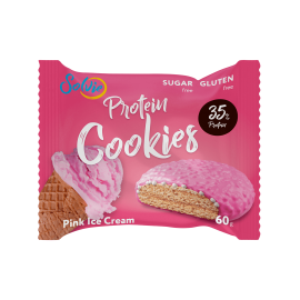 Печенье Solvie "Protein cookies" протеиновое "Розовое мороженое" с йогуртовой глазурью, 60 гр 1137432