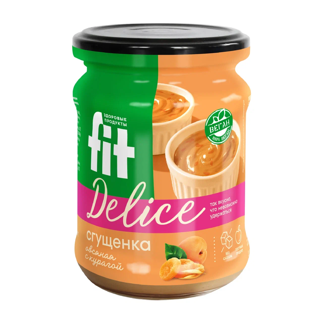 Сгущенка овсяная с курагой FIT Delice (банка, 270г), 1137373